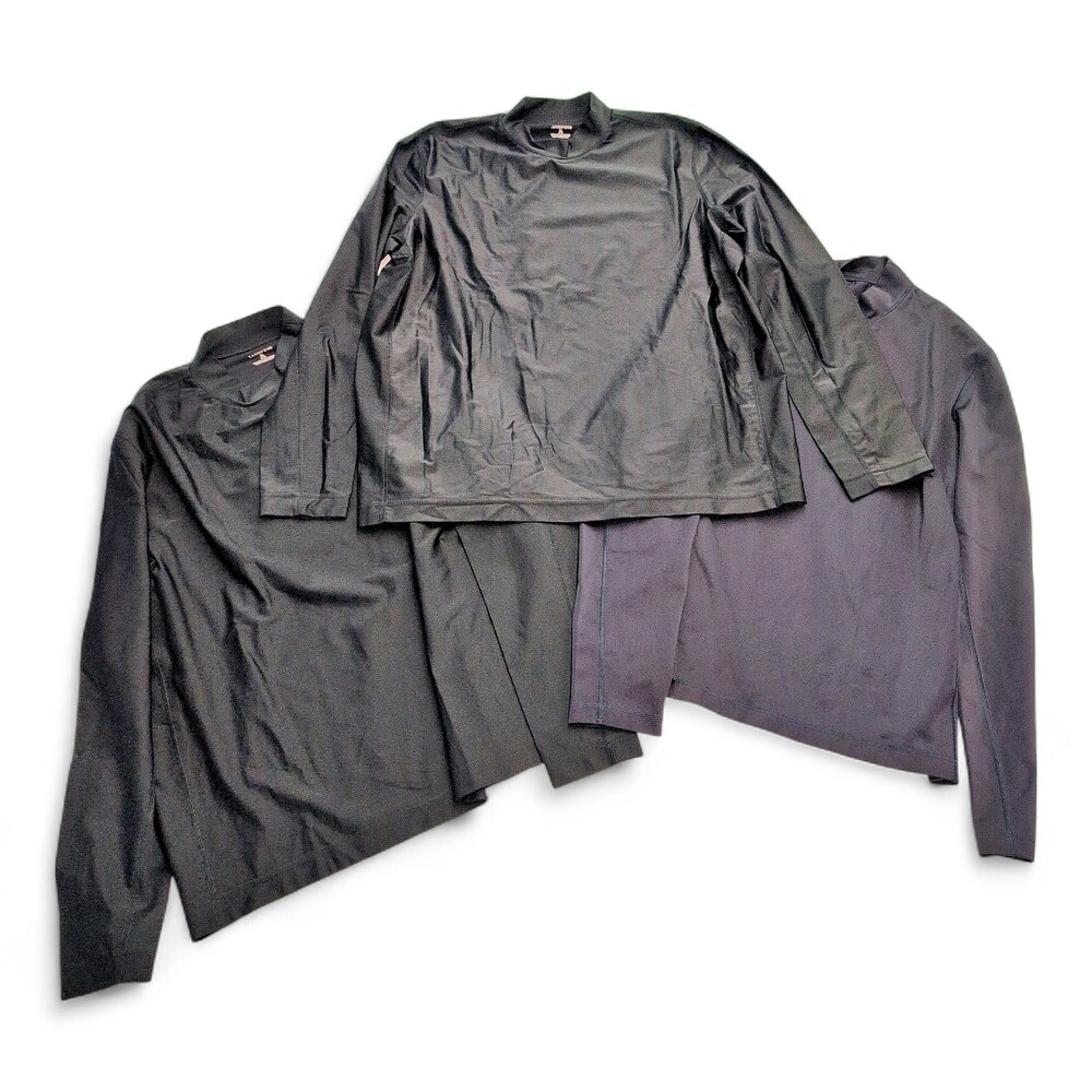 Lands' End Women's Set of 3 Long-Sleeve Swim Tops - Black &‎ Navy